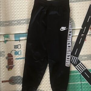 Nike Kids Black Sweatpants with Logo Stripe